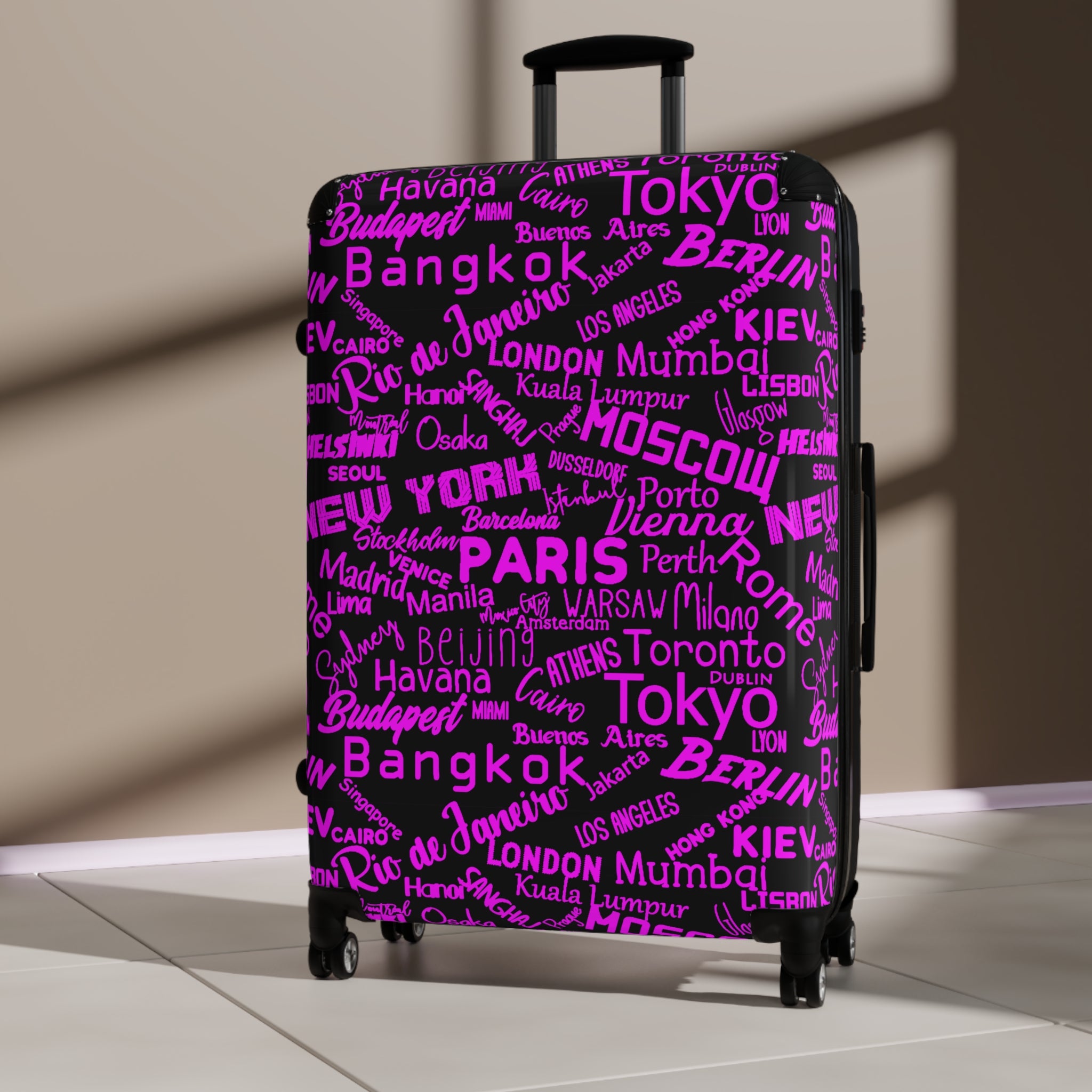 Officially Sexy Chic Travel Suitcases with Bold Pink Design