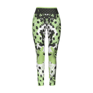 Officially Sexy Animal Abstract Collection English Women's High WaistLeggings Side Stitch Closure