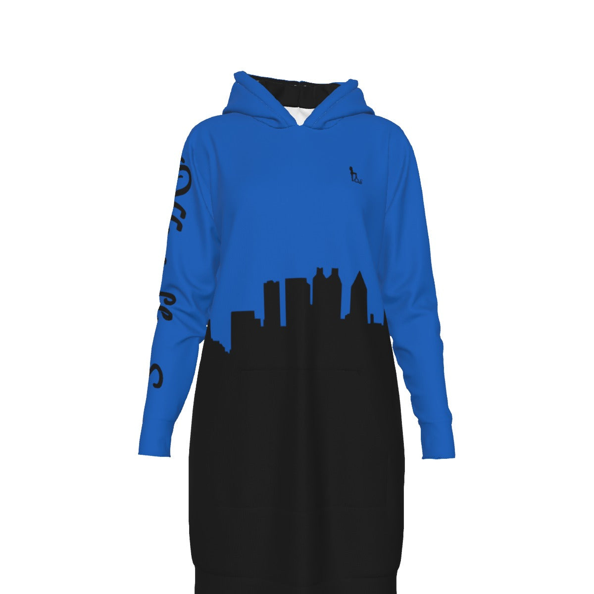 Officially Sexy English Atlanta Skyline Collection Women's Long Hoodie Bright Colors