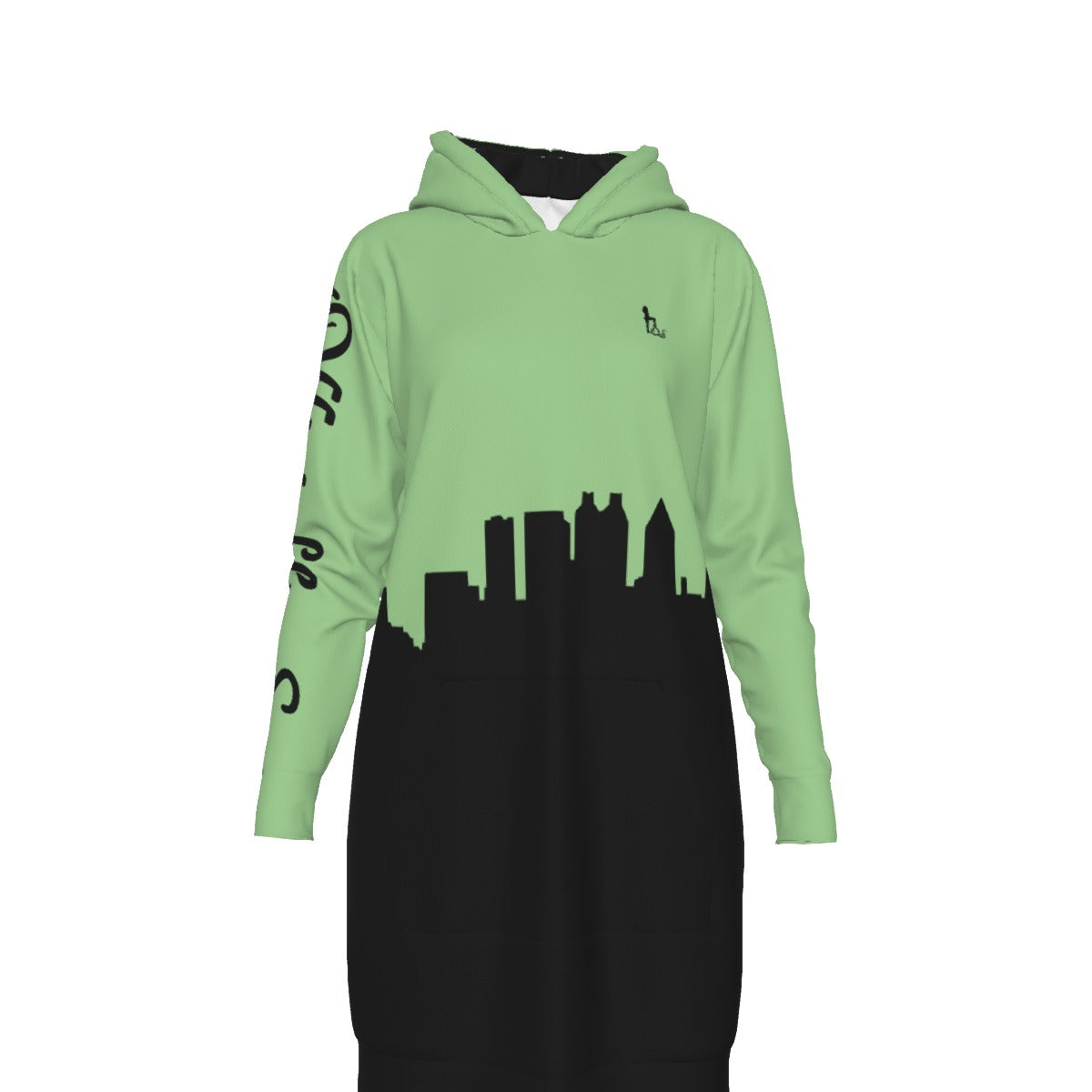 Officially Sexy English Atlanta Skyline Collection Women's Long Hoodie Bright Colors