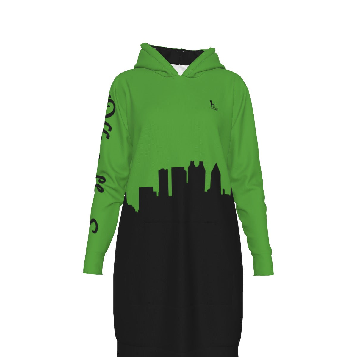 Officially Sexy English Atlanta Skyline Collection Women's Long Hoodie Bright Colors