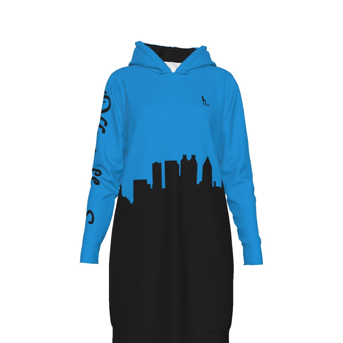Officially Sexy English Atlanta Skyline Collection Women's Long Hoodie Bright Colors