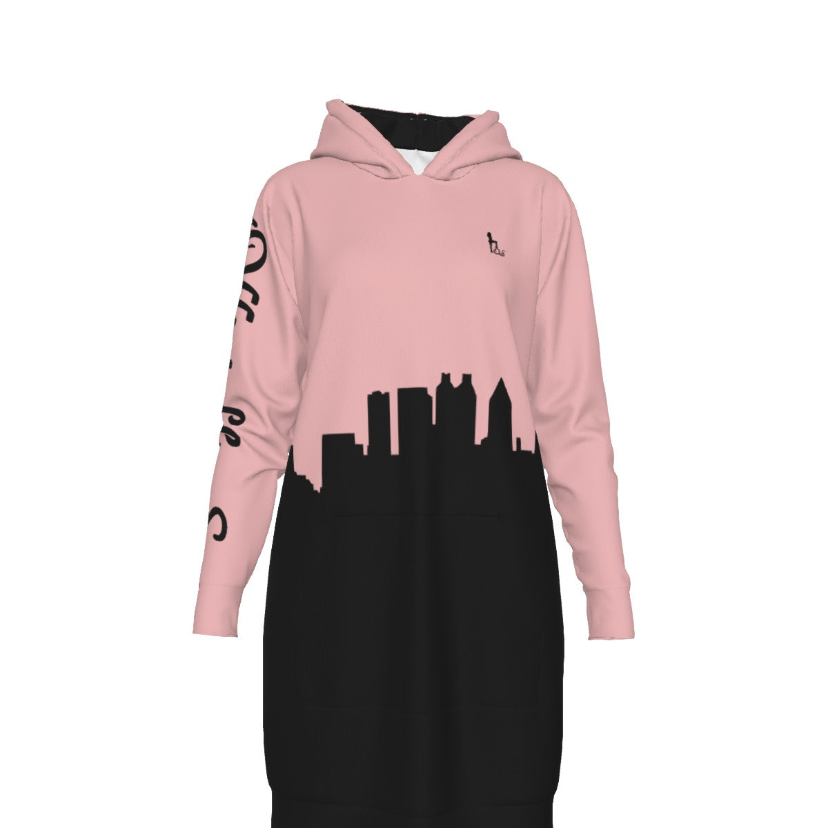 Officially Sexy English Atlanta Skyline Collection Women's Long Hoodie Bright Colors