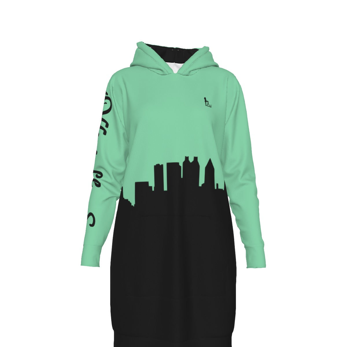 Officially Sexy English Atlanta Skyline Collection Women's Long Hoodie Bright Colors