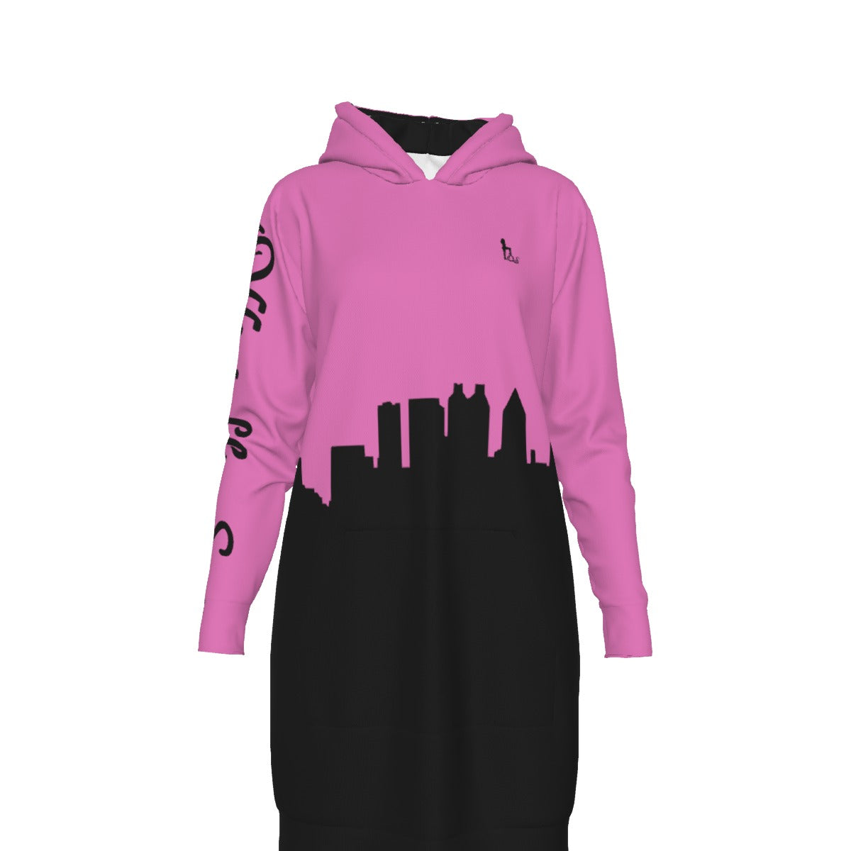 Officially Sexy English Atlanta Skyline Collection Women's Long Hoodie Bright Colors