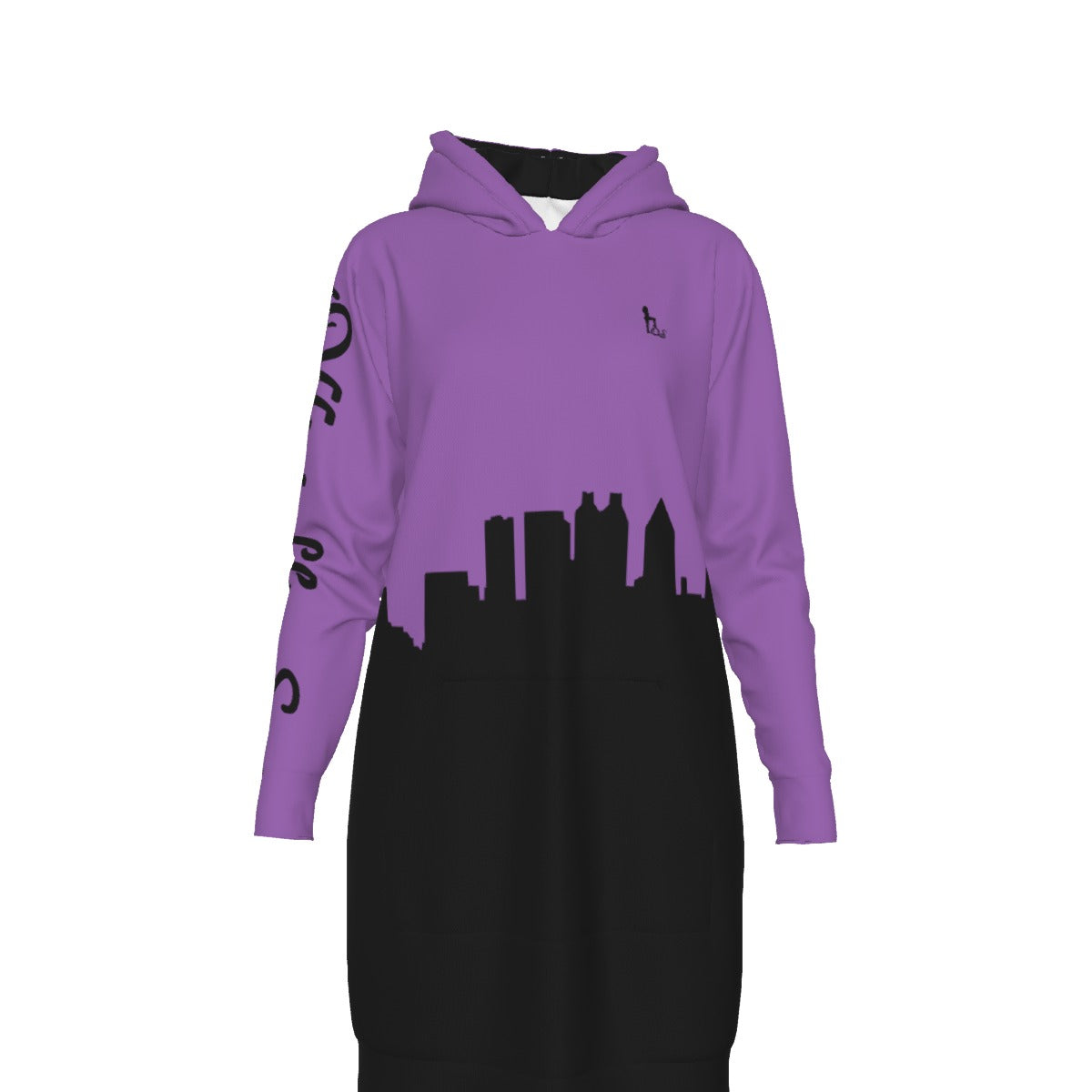 Officially Sexy English Atlanta Skyline Collection Women's Long Hoodie Bright Colors