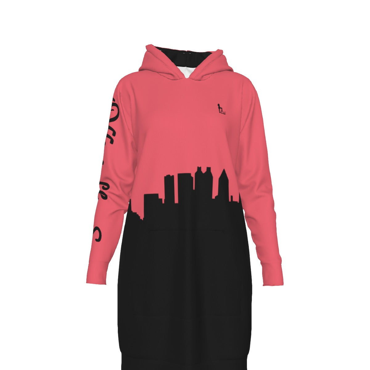 Officially Sexy English Atlanta Skyline Collection Women's Long Hoodie Bright Colors