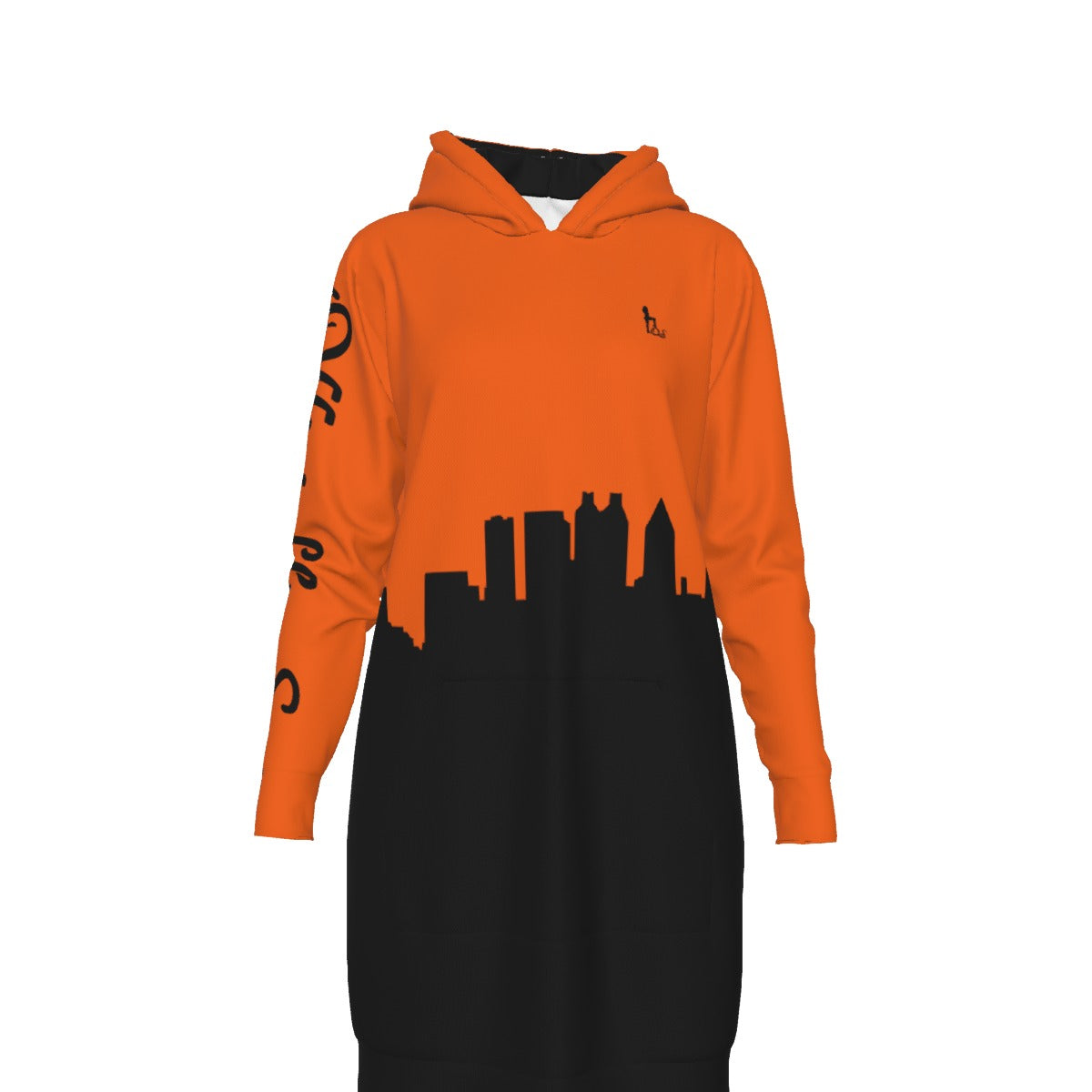 Officially Sexy English Atlanta Skyline Collection Women's Long Hoodie Bright Colors