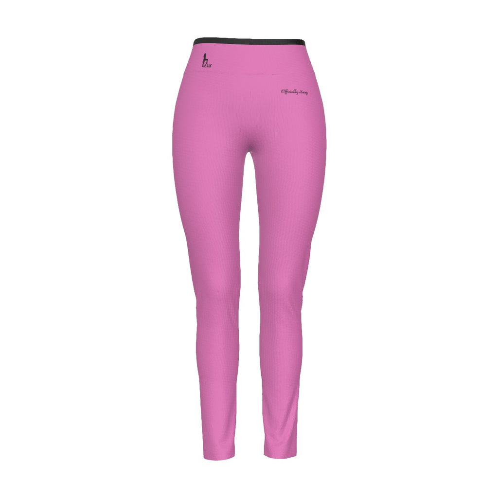 Officially Sexy English Solid Color Collection Women's High Waist Leggings With Side Stitch Closure