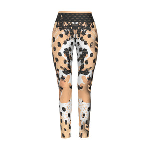 Officially Sexy Animal Abstract Collection English Women's High WaistLeggings Side Stitch Closure