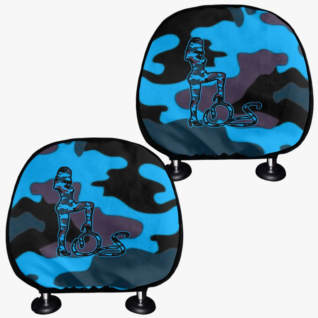 Officially Sexy Blue Army Camouflage Collection Car Headrest Covers