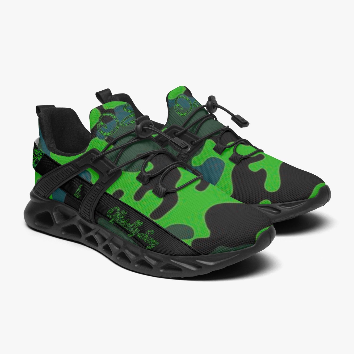Officially Sexy Green Army Camouflage Collection Mesh Running Shoes