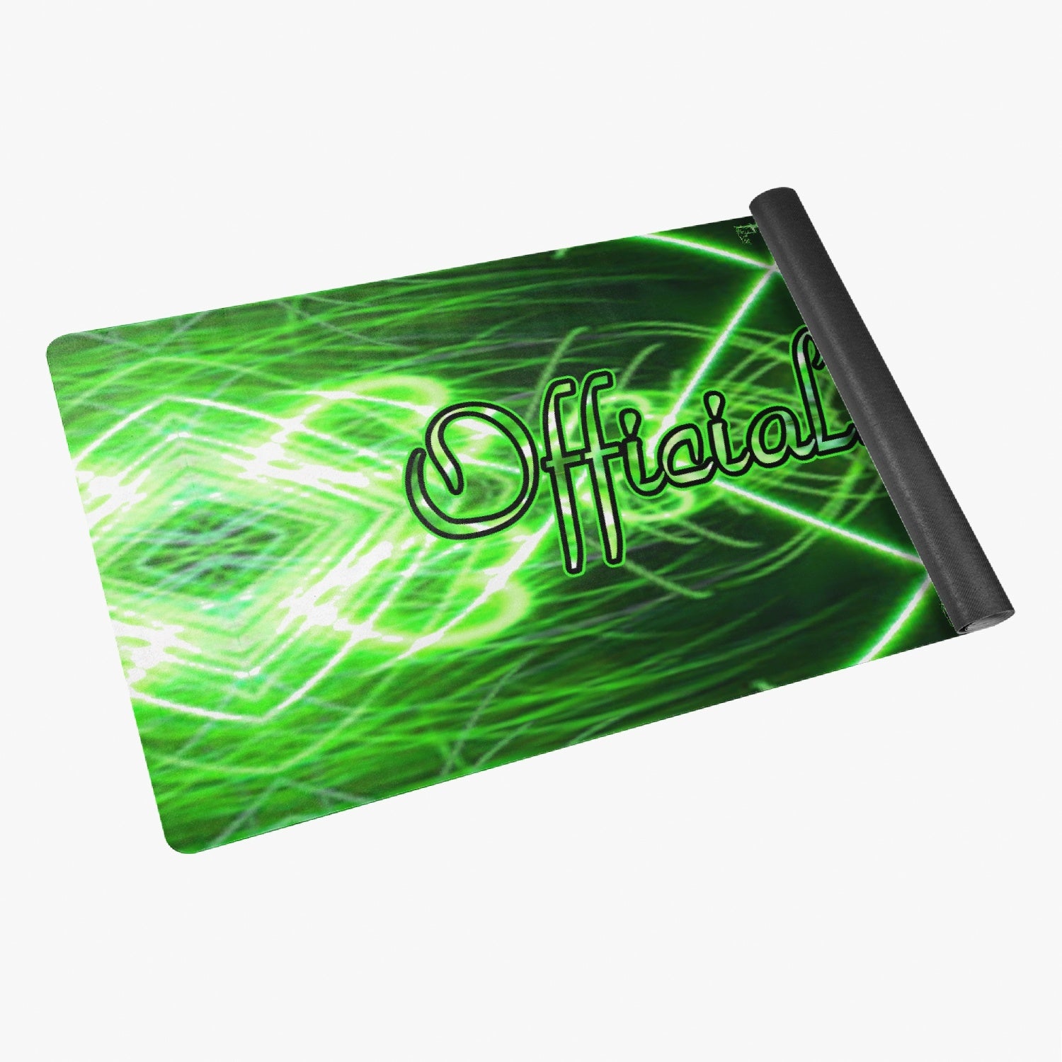 Officially Sexy Neon Green Laser Hearts Collection Suede Anti-slip Yoga Mat