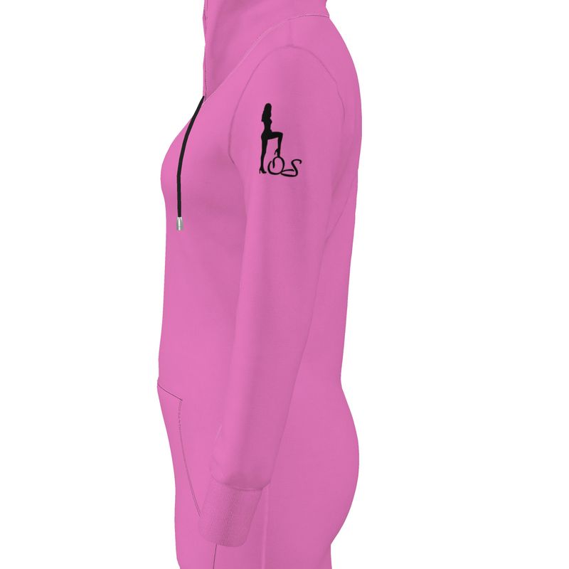 Officially Sexy Solid Color Pink & Black Hoodie Dress