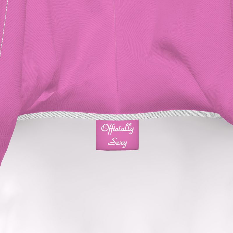 Officially Sexy Solid Color Pink & White Hoodie Dress