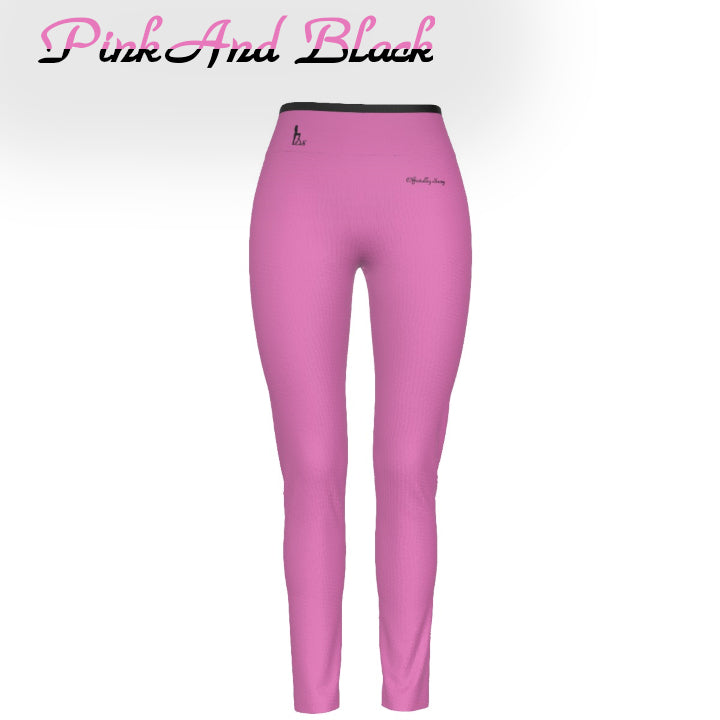Officially Sexy English Solid Color Collection Women's Pink e778bc High Waist Leggings With Side Stitch Closure