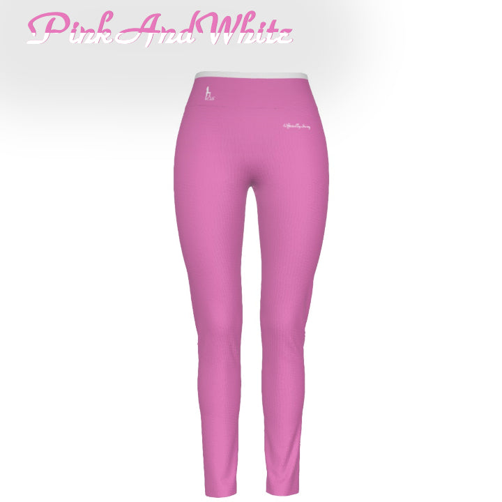 Officially Sexy English Solid Color Collection Women's Pink e778bc High Waist Leggings With Side Stitch Closure