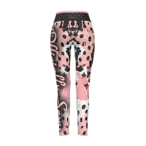Officially Sexy Animal Abstract Collection English Women's High WaistLeggings Side Stitch Closure