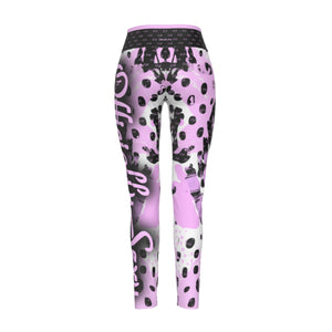 Officially Sexy Animal Abstract Collection English Women's High WaistLeggings Side Stitch Closure