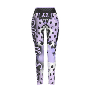 Officially Sexy Animal Abstract Collection English Women's High WaistLeggings Side Stitch Closure