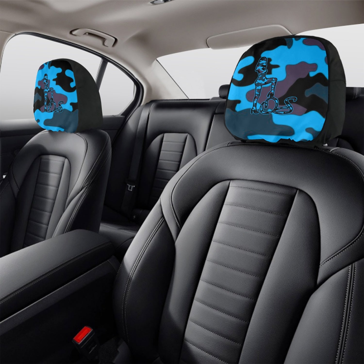 Officially Sexy Blue Army Camouflage Collection Car Headrest Covers