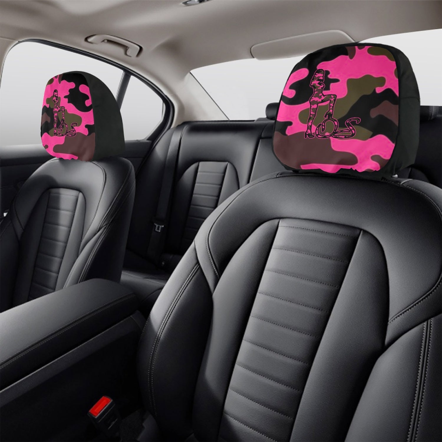 Officially Sexy Pink Army Camouflage Collection  2-pcs Car Headrest Covers