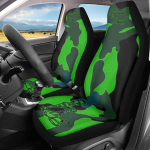 Officially Sexy Green Army Camouflage Collection Microfiber Car Seat Covers - 3Pcs