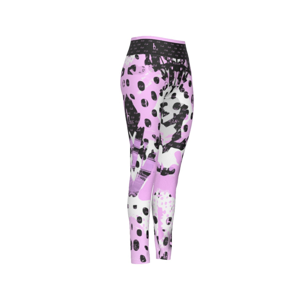 Officially Sexy Animal Abstract Collection English Women's High WaistLeggings Side Stitch Closure