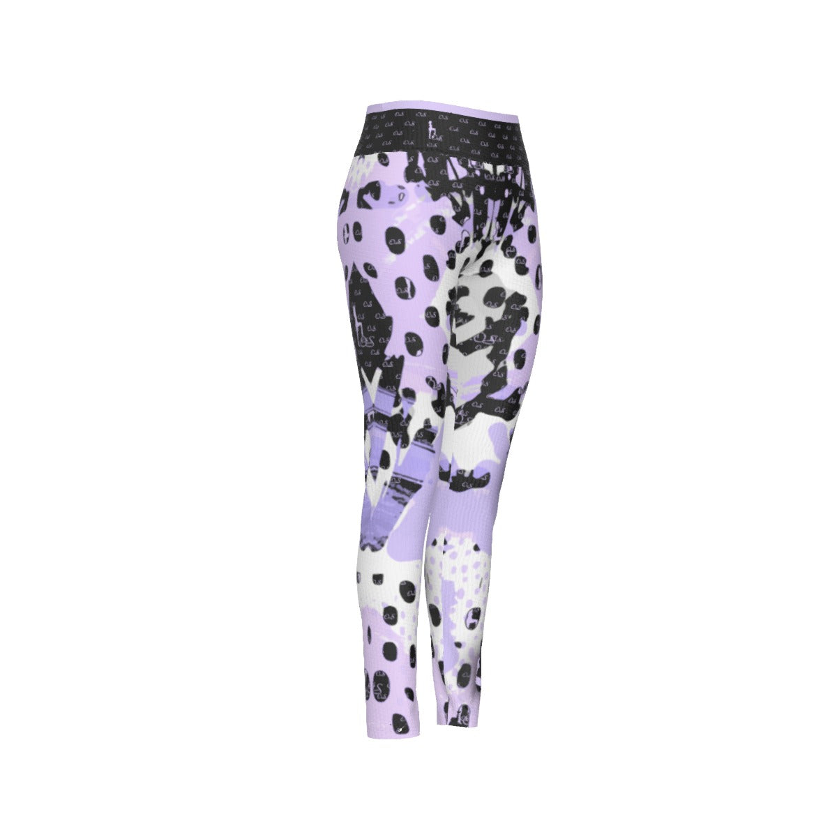 Officially Sexy Animal Abstract Collection English Women's High WaistLeggings Side Stitch Closure