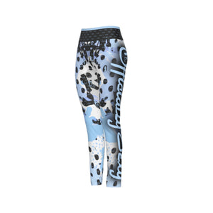 Officially Sexy Animal Abstract Collection English Women's High WaistLeggings Side Stitch Closure