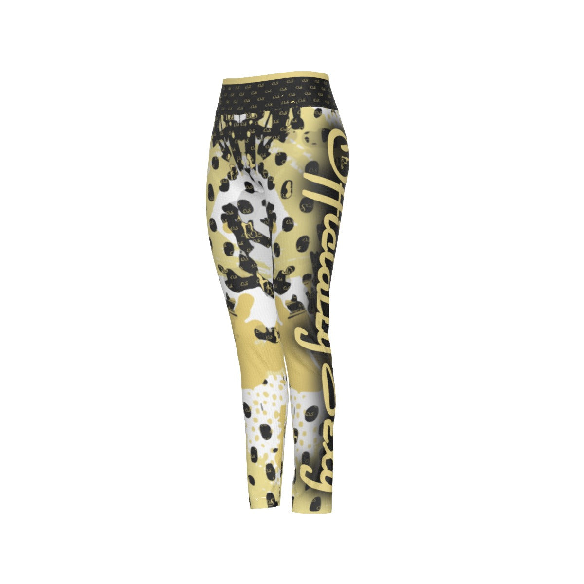 Officially Sexy Animal Abstract Collection English Women's High WaistLeggings Side Stitch Closure