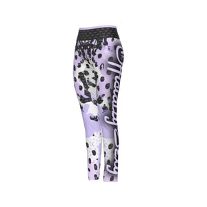 Officially Sexy Animal Abstract Collection English Women's High WaistLeggings Side Stitch Closure