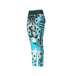 Officially Sexy Animal Abstract Collection English Women's High WaistLeggings Side Stitch Closure