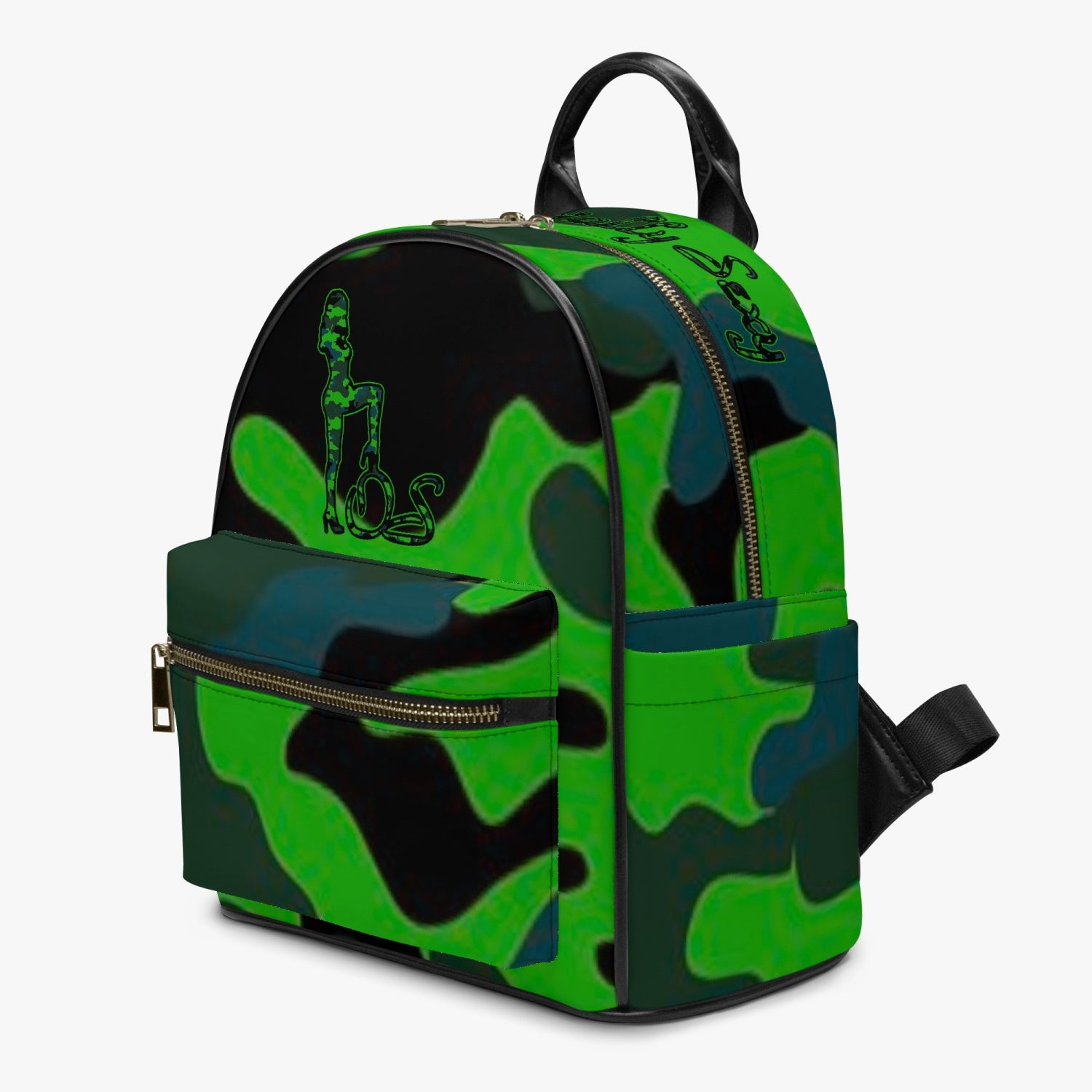 Officially Sexy Green Army Camouflage Collection PU Backpack