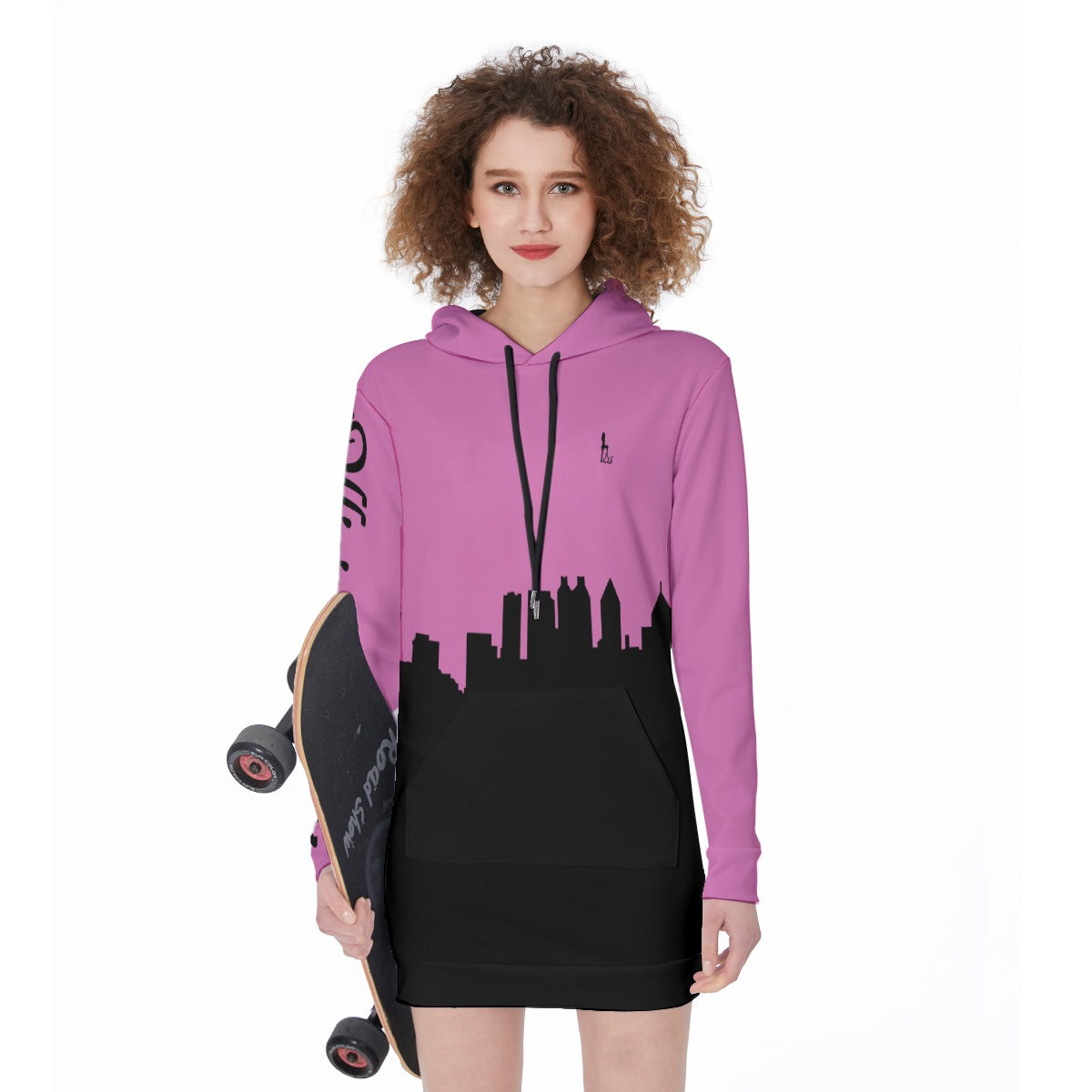 Officially Sexy English Atlanta Skyline Collection Women's Long Hoodie Bright Colors