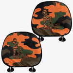 Officially Sexy Orange Army Camouflage Collection Car Headrest Covers