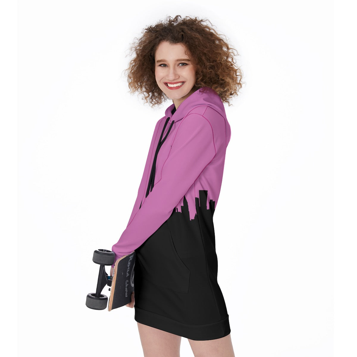 Officially Sexy English Atlanta Skyline Collection Women's Long Hoodie Bright Colors