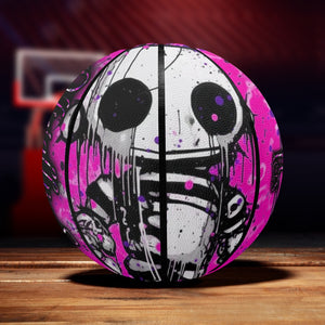 Officially Sexy Bubble Gum Pink Creepy Boy Collection Eight Panel Printed Basketball