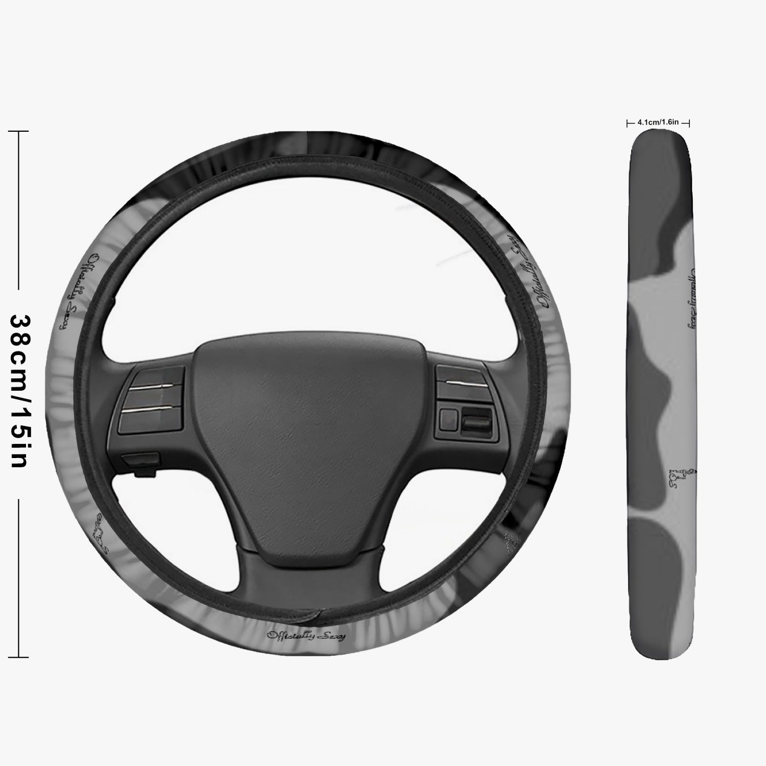 Officially Sexy Grey Army Camouflage Steering Wheel Cover