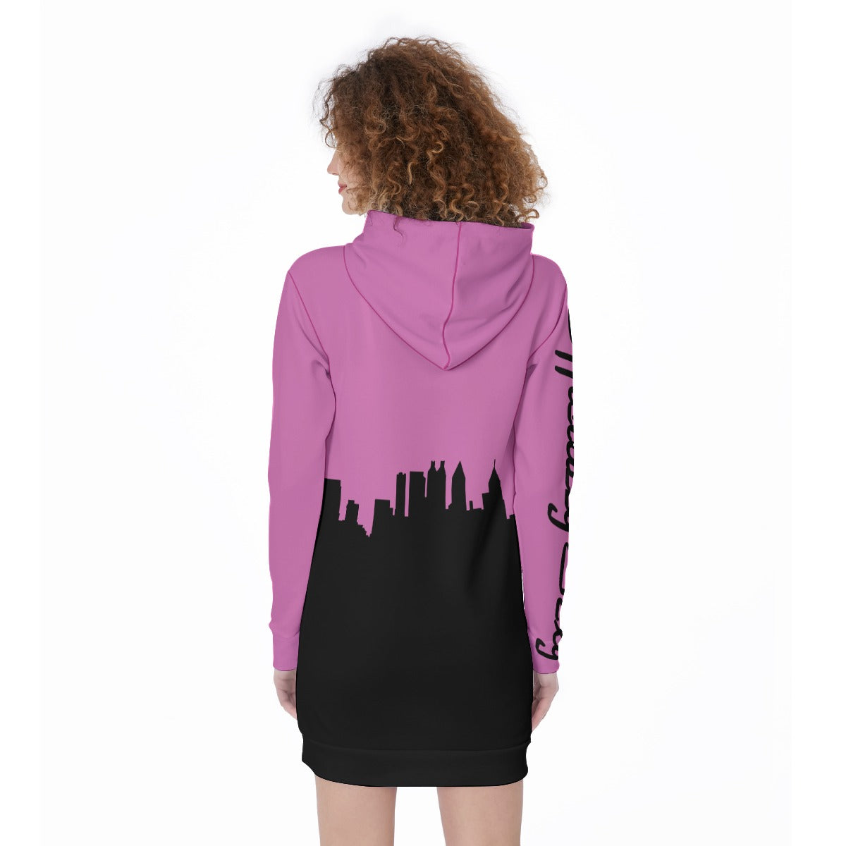 Officially Sexy English Atlanta Skyline Collection Women's Long Hoodie Bright Colors