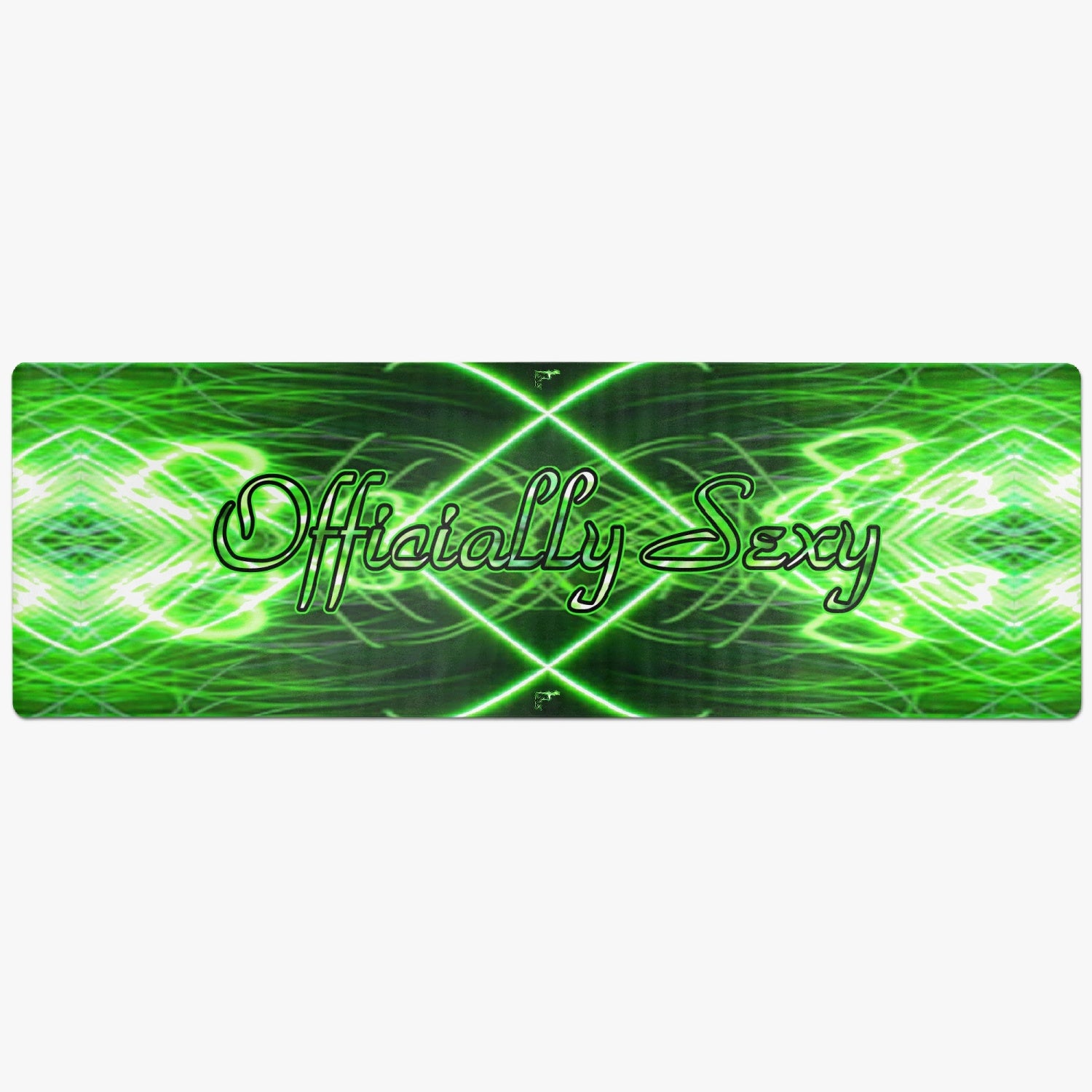 Officially Sexy Neon Green Laser Hearts Collection Suede Anti-slip Yoga Mat