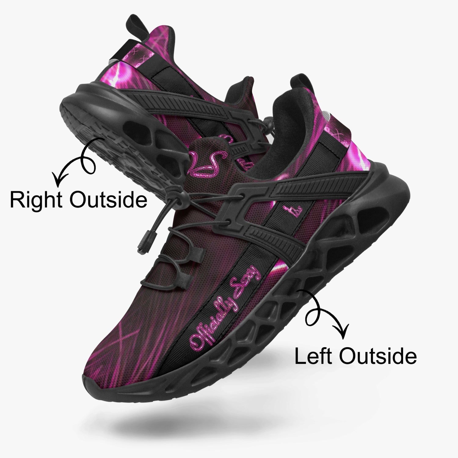 Officially Sexy Pink Laser Hearts Collection Mesh Running Shoes