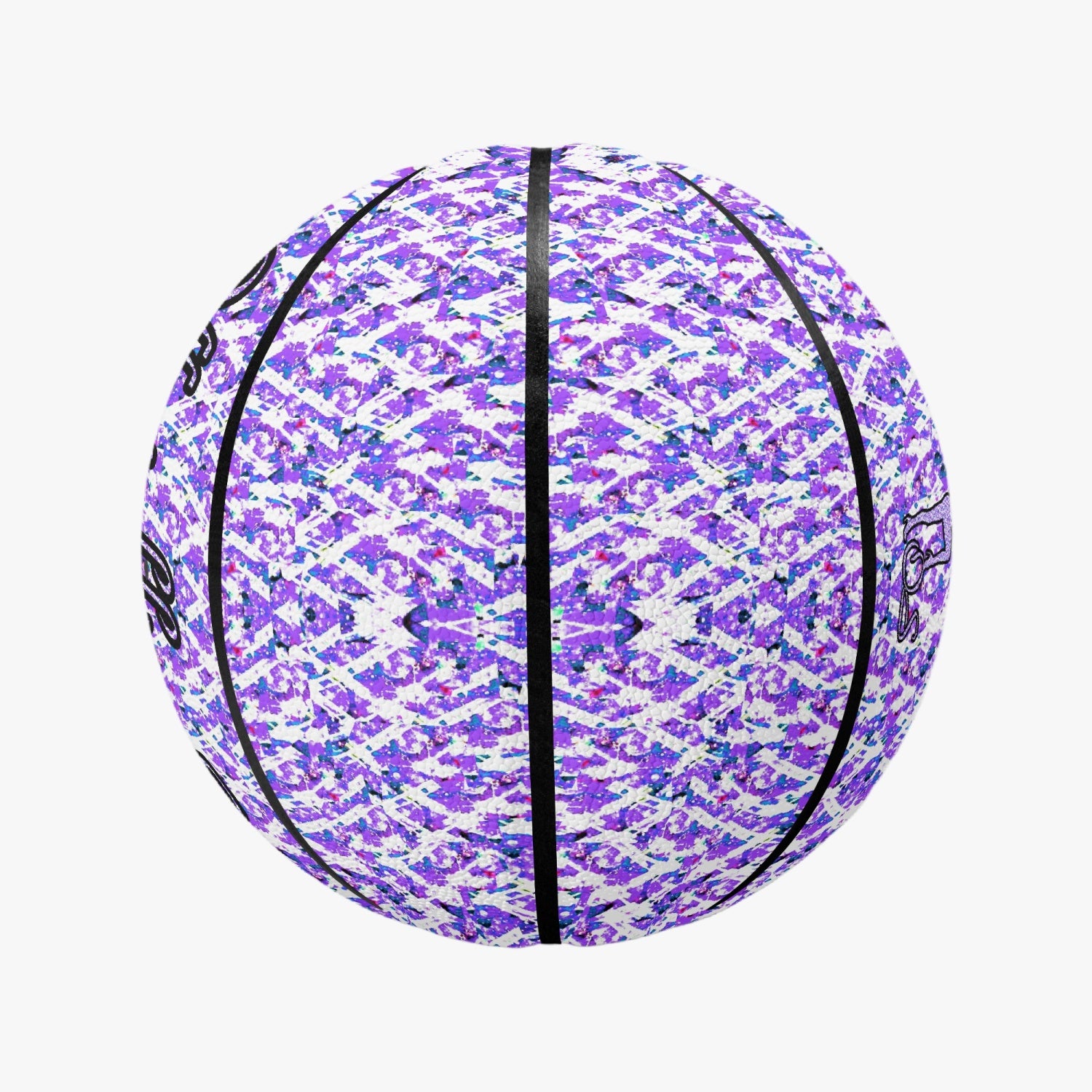Officially Sexy Purple Floating Hearts Collection Eight Panel Printed Basketball