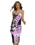 Officially Sexy Animal Abstract Collection Women's Back Cross Cami Dress