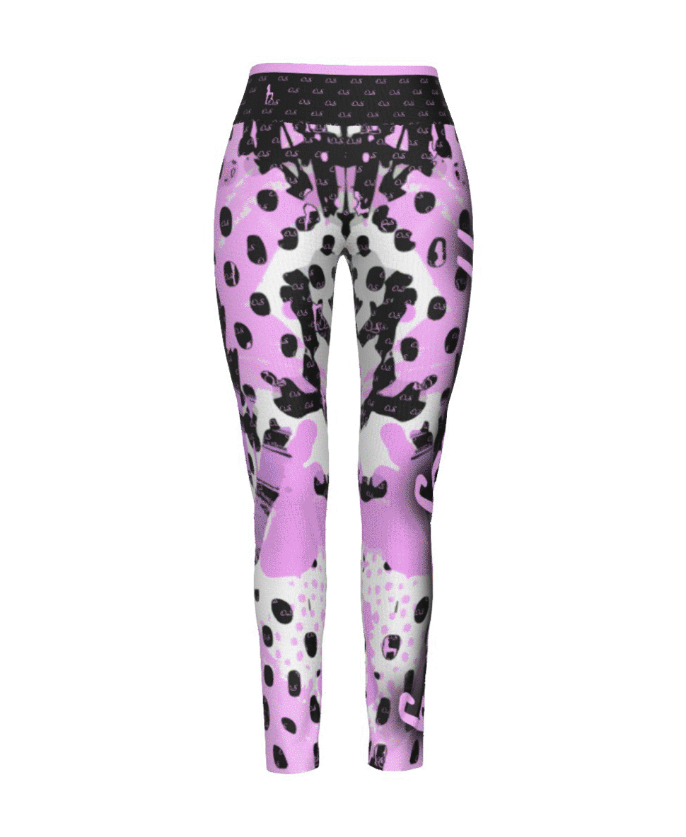 Officially Sexy Animal Abstract Collection English Women's High WaistLeggings Side Stitch Closure
