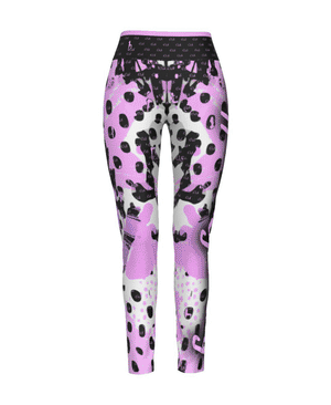 Officially Sexy Animal Abstract Collection English Women's High WaistLeggings Side Stitch Closure