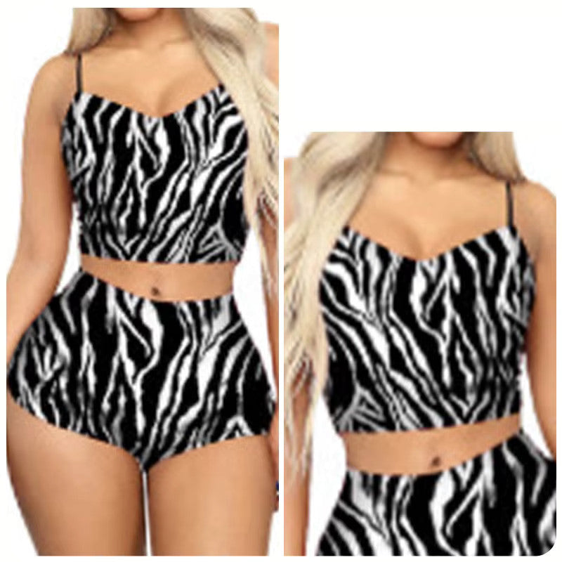 Women's Sexy 2 Piece Velvet Spaghetti Strap Top And Shorts Pajama Sleepwear Set