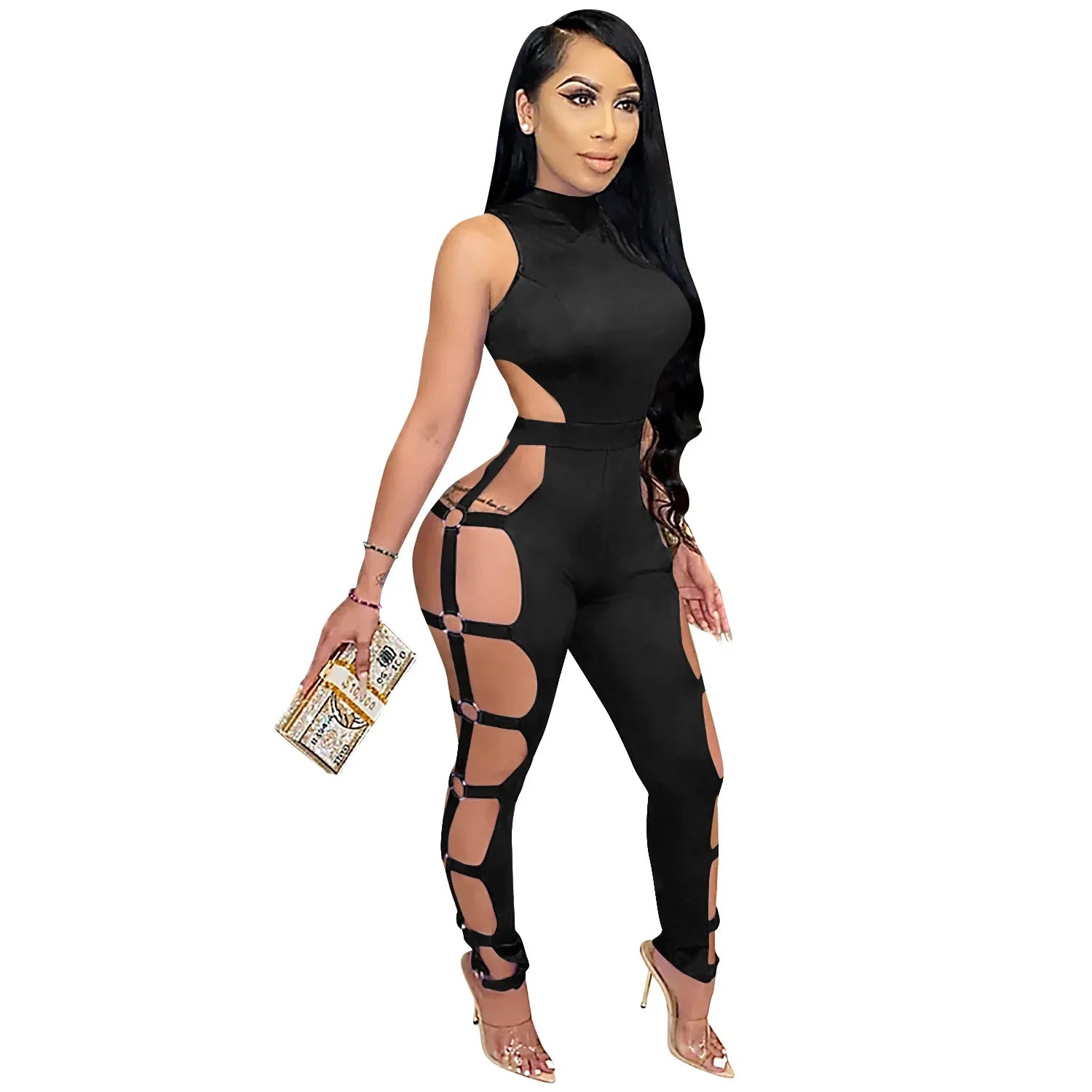 Turn up the heat and own the night in our Women’s Sexy Openwork Tight Plus Size Backless Jumpsuit—the ultimate statement piece for bold and confident fashionistas! Designed with high-stretch broadcloth fabric, this jumpsuit hugs your curves while offering a comfortable, flexible fit. The hollow-out openwork detailing adds a sultry edge, while the low-waist and backless design elevate your look for a show-stopping effect. Perfect for a night out, clubbing, or any event where you want to steal the spotlight!