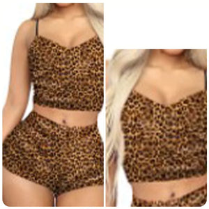 Women's Sexy 2 Piece Velvet Spaghetti Strap Top And Shorts Pajama Sleepwear Set