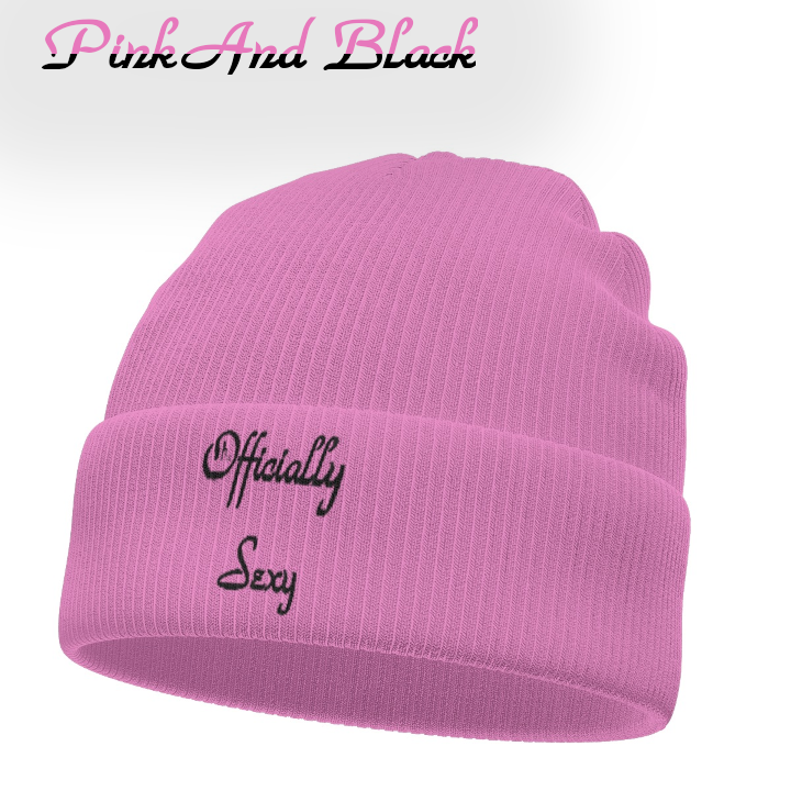 English Officially Sexy Solid Color Collection Pink e778bc Knitted Hat